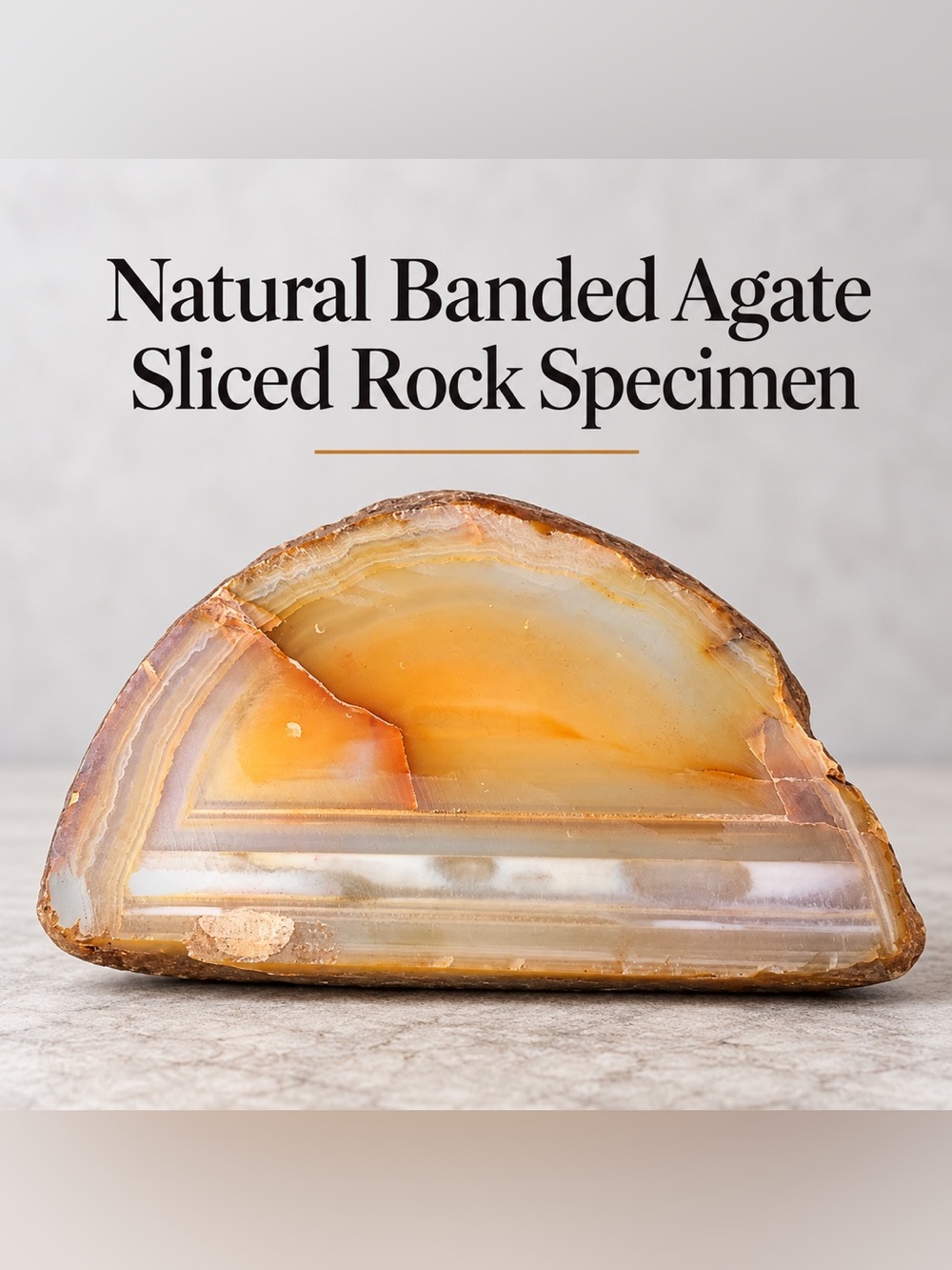 Natural Banded Agate Sliced Rock Specimen